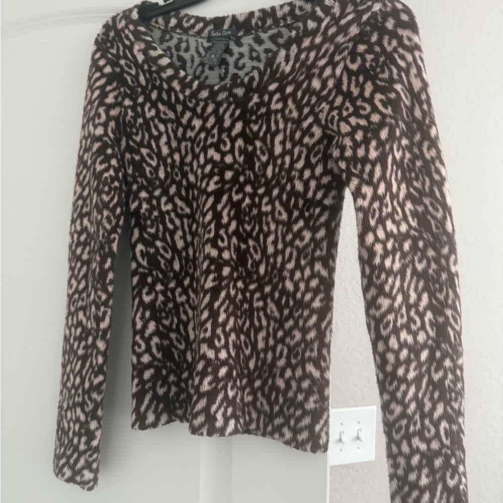 Soho Stylish Brown  Print Top sweater